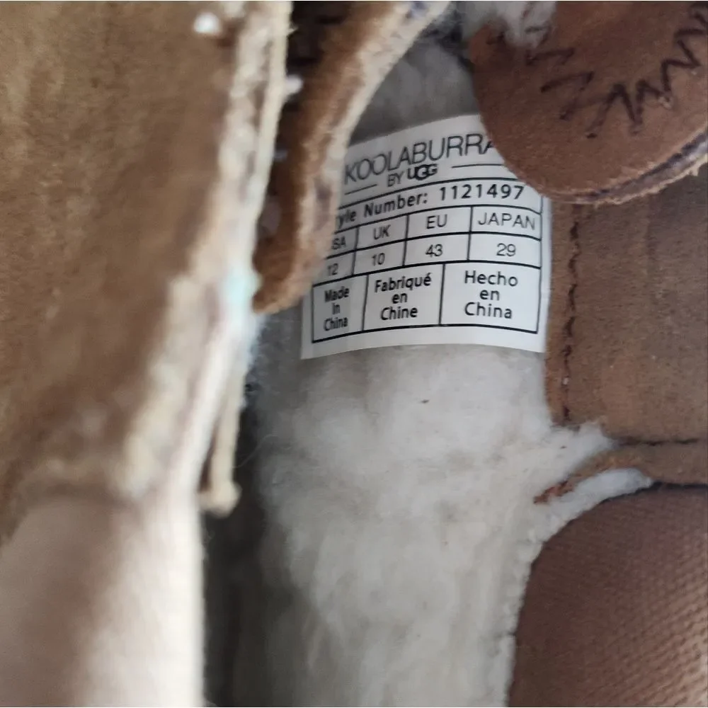 Koolaburra by Ugg Advay Faux Fur Lined Boot Size US 12 EU 43 -Chestnut